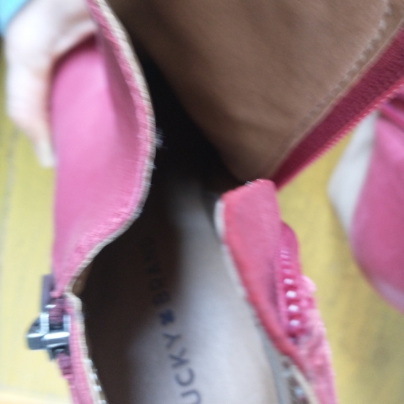 Red leather booties. Lucky brand. Size 5 1/2. - Picture 2 of 5